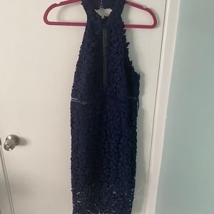 Petal Lace midi dress with open back